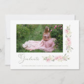 Romantic Foto Spring Pink Floral Wreath Graduatio Kaart (Voorkant)