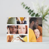 Romantic Four Wedding Engagement Photos Collage Save The Date (Staand voorkant)