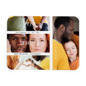 Romantic Four Wedding Verloving Foto's Collage Magneet (Horizontaal)