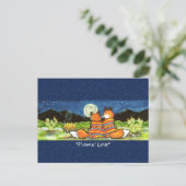 Romantic Fox Couple Whimsical Waterverf Briefkaart (Staand voorkant)