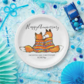 Romantic Fox Foxes Animal Custom Jubileum Papieren Bordje (Feest)