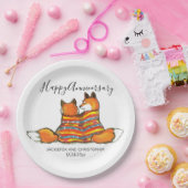 Romantic Fox Foxes Animal Custom Jubileum Papieren Bordje (Feest)