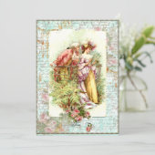 Romantic French Couple Vrijgezellenfeest Invite Kaart (Staand voorkant)