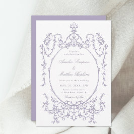 Romantic French Frame Lavender Wedding Kaart