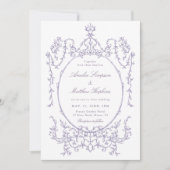 Romantic French Frame Lavender Wedding Kaart (Voorkant)