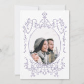 Romantic French Frame Lavender Wedding Photo Kaart (Achterkant)