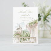 Romantic French Garden Chateau Bridal Shower  Bedankkaart (Staand voorkant)