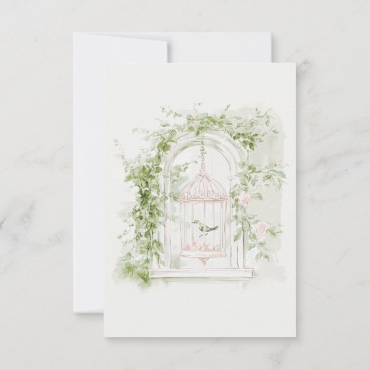 Romantic French Garden Chateau Bridal Shower  Bedankkaart (Achterkant)
