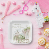 Romantic French Garden Chateau Bridal Shower Papieren Bordje (Feest)