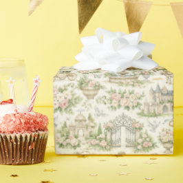 Romantic French Garden Wedding Watercolor Pattern Cadeaupapier