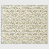 Romantic French Garden Wedding Watercolor Pattern Cadeaupapier (Vlak)