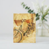 Romantic French Modern  Paris Bicycle Briefkaart (Staand voorkant)