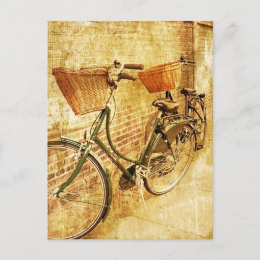 Romantic French Modern  Paris Bicycle Briefkaart (Voorkant)
