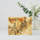 Romantic French Modern  Paris Bicycle Briefkaart (Staand voorkant)