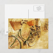 Romantic French Modern  Paris Bicycle Briefkaart (Voorkant / Achterkant)