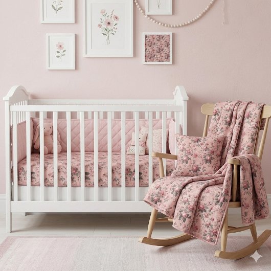 Romantic French Rococo Rose Garden Toile Pattern Stof