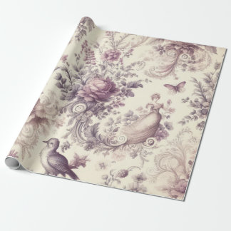 Romantic French Roses Birds Decoupage Cadeaupapier