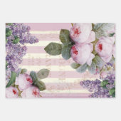 Romantic French Shabby Chic Rozen en Lila Inpakpapier Vel (Voorkant 2)