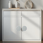  Romantic French toile de Jouy Powder Blue Floral  Keramische Knop