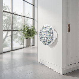 Romantic French toile de Jouy Powder Blue Floral Keramische Knop