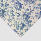  Romantic French toile de Jouy Powder Blue Floral  Tissuepapier (Detail)