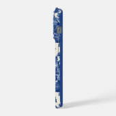 Romantic French Toile Powder Blue Personalized  iPhone Hoesje (Linkerkant)