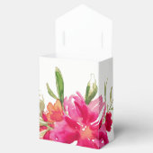 Romantic Fuchsia Green Waterverf Floral Wedding Bedankdoosjes (Geopend)