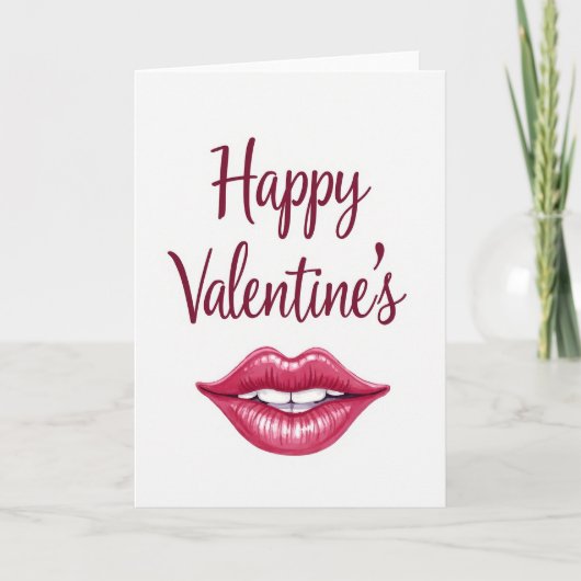 Romantic Fuchsia Lips Card Kaart (Voorkant)