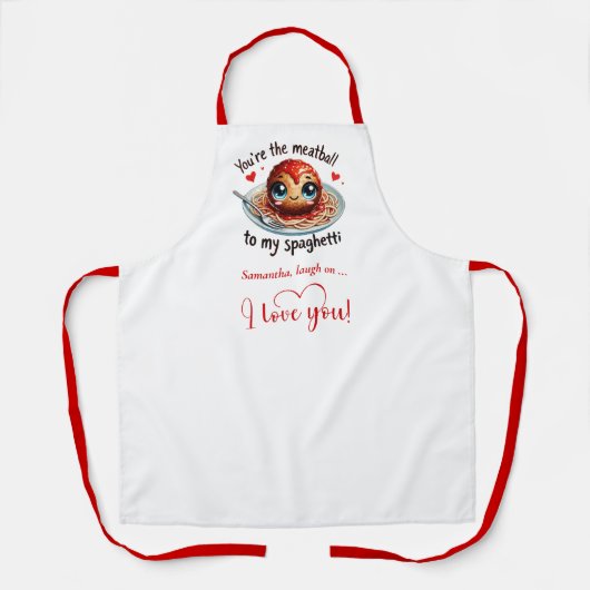 Romantic Funny Food Valentine Apron Personalized Schort (Voorkant)
