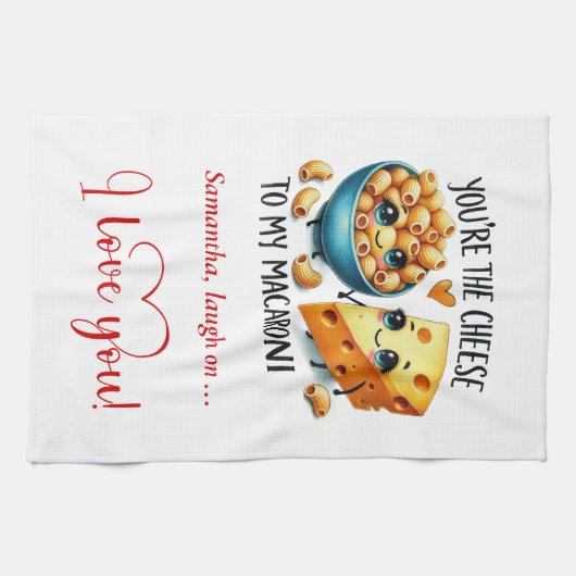Romantic Funny Food Valentine Kitchen Towel Theedoek (Horizontaal)