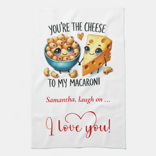 Romantic Funny Food Valentine Kitchen Towel Theedoek (Verticaal)