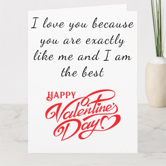 Romantic Funny Message Beauful Glossy Valentijn Kaart (Voorkant)