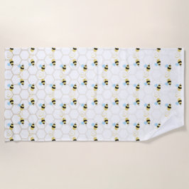 Romantic Funny Two Honeybees In Love Design Strandlaken