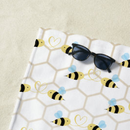 Romantic Funny Two Honeybees In Love Design Strandlaken
