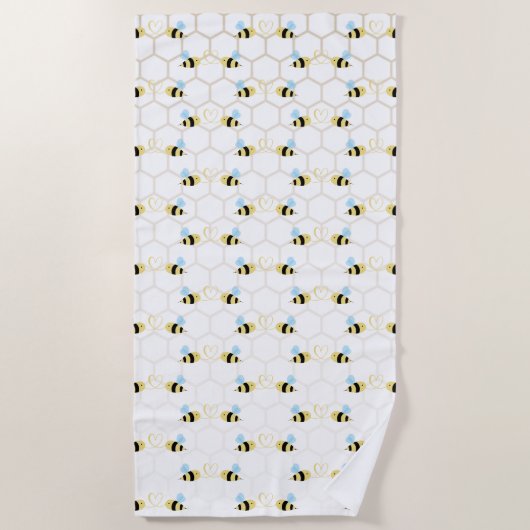 Romantic Funny Two Honeybees In Love Design Strandlaken (Voorkant)