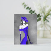 Romantic Gangster Lady with Rose Postcard Briefkaart (Staand voorkant)