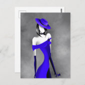 Romantic Gangster Lady with Rose Postcard Briefkaart (Voorkant / Achterkant)