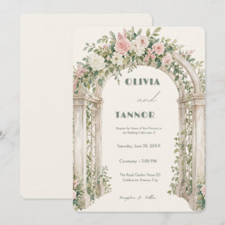 Romantic Garden Arch Wedding Invitation – Elegant Kaart