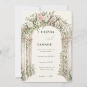 Romantic Garden Arch Wedding Invitation – Elegant Kaart (Voorkant)