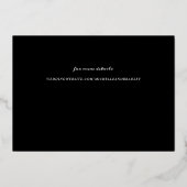 Romantic Garden Black and Gold Wedding Folie Uitnodiging (Achterkant)