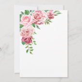 Romantic Garden Blush Roses Monogram Weddenschap Kaart (Achterkant)