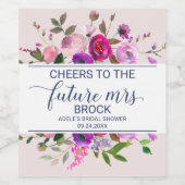 Romantic Garden Cheers to the Future Mrs. Wijn Etiket (Enkel label)