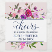 Romantic Garden Cheers Wine Labels Wijn Etiket (Enkel label)