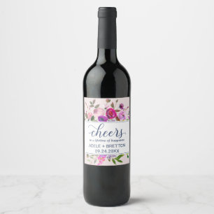 Romantic Garden Cheers Wine Labels Wijn Etiket