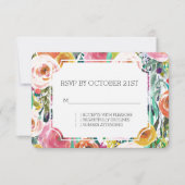 Romantic Garden Colorful Flowers RSVP (Voorkant)