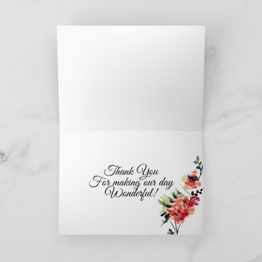 Romantic  Garden | Dank u wel Bedankkaart (Binnen)