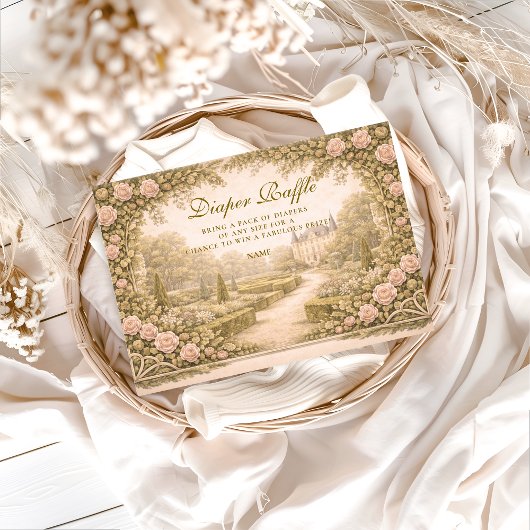 Romantic Garden Estate Diapper Raffle Informatiekaartje