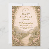 Romantic Garden Estate Path Baby Shower Kaart (Voorkant)