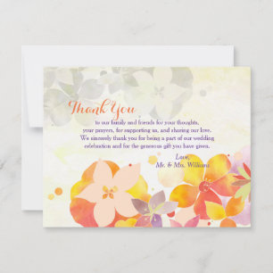 Romantic Garden Floral Weddenschap Hartelijk dank Kaart