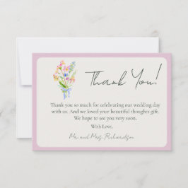 Romantic Garden Floral Wedding  Bedankkaart